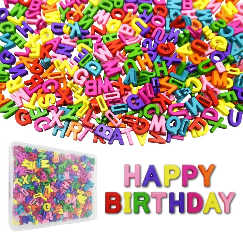 Looconi 300pcs Colorful Letter Beads, Big Hole,A-Z Resin Pendants,3D Loose Beads for Jewelry Making,Key Chains,Crafts - Image 1